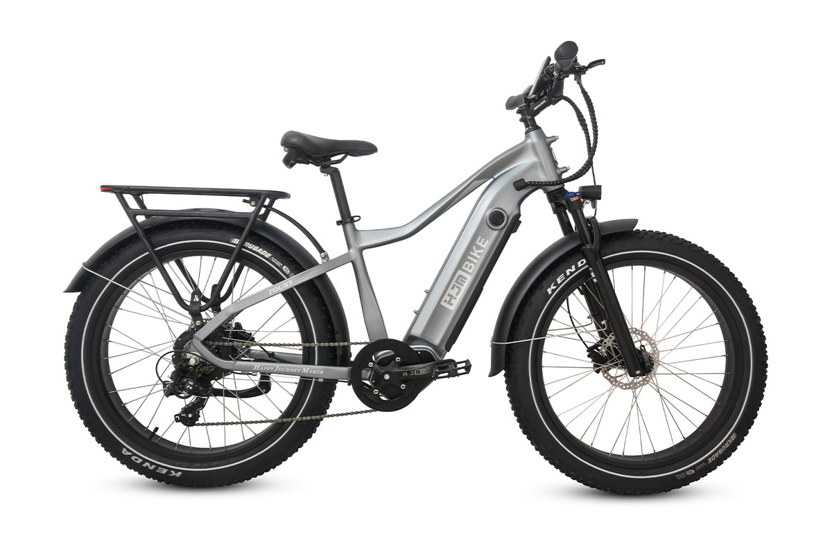 e bike fully 700 wh Fat Tire eBike All Terrain Electric Bike Adult Long Range Battery 750W Mountain Trial Off Road Bike, High-Step / Charcoal Gray