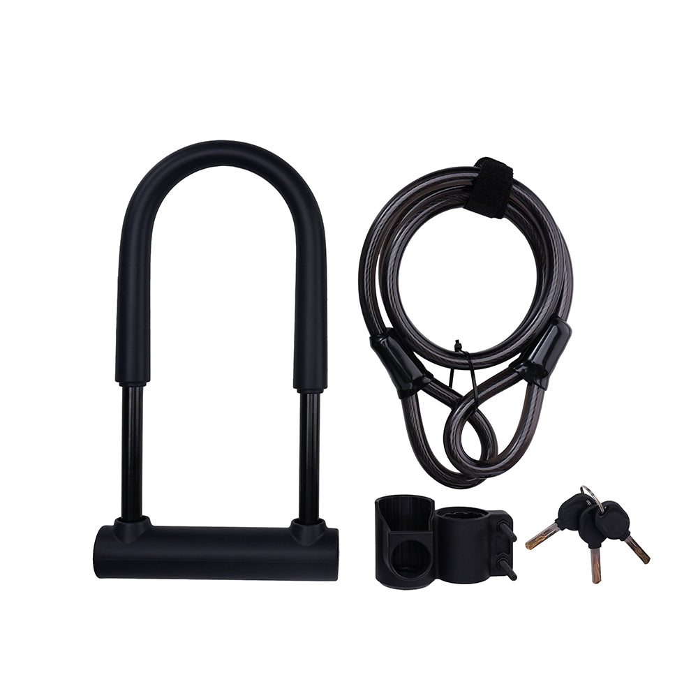 AntiTheft Bike ULock with Security Steel Cable