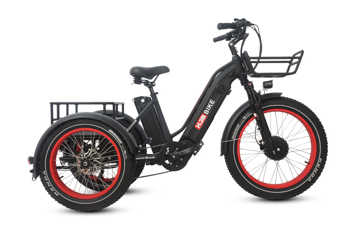 3 Wheel Electric Cargo Tricycle 500w Long Range Fat Tire Adult Electric  Bike 20 Inch Electric