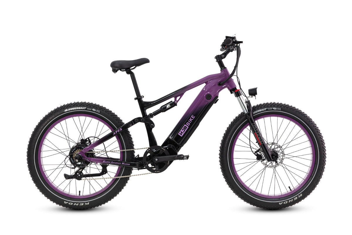 e bike fully lila Apex Full Suspension All Terrain eBike – hjmbike.com